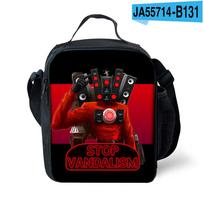 Skibidi Toilet Man Lunch Bag Primary And Secondary School Students Shoulder Bag Satchel Digital Printing Messenger Bag Lunch bag gray