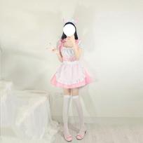 New pink cat maid outfit soft girl dress loli maid uniform cosplay anime characters M white