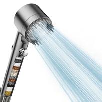 High Pressure Shower Head Anti-clog Nozzles Multiple Spray Modes Handheld Shower Head ON/OFF Switch Water Saving white