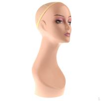 Female Head Plastic Display Stand Wigs Hats Scarves Jewelry Earrings Pendant Holder beige