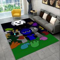 Muzikinis Sprunki Incredibox žaidimas Neslystantis kilimėlis svetainei, miegamajam, žaidimų kambariui, minkštas kilimėlis grindims Namų dekoras Kilimas Vaikų kambarys 80x120cm black