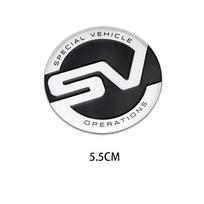 1Pcs 3D Metal Sticker SV SVR Badge Emblem Decals Car Styling For Range Rover Evoque Defender Discovery Auto S-01 black