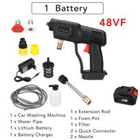 88V Nešiojamas Belaidis Aukšto Slėgio Automobilio Ploviklis Automatinis Purkštuvas Automobilio Plovimo Mašina Valiklis Tinka Baterijai 1000W 48VF 1*Battery black