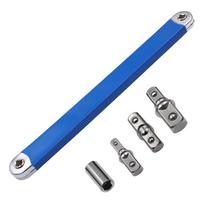 Professional Offset Extension Tight Spaces Extension Tool Extension Wrench Set with 1/2in 1/4in and 3/8in Drive Adapters mėlyna