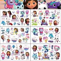6Pcs Cartoon Gabby Dollhouse Tattoo Stickers Waterproof Cute Luigi Sticker Funny Kids Girls Christmas Birthday Gift Reward Toy gray