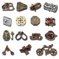Small Zinc Alloy Unlock Toys Kong Ming Lock Luban Lock Metal Iq Brain Teaser Adult Kids Educational Puzzle Unlocking Buckle Toy gray