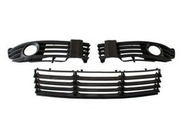VW Passat B5 FL 00-05 With Halogens – Grille Insert In Front Bumper Left+Right+Center Set juoda