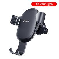 Essager Gravity Car Phone Holder For Mobile Cell Phone Support in Car For iPhone 13 12 Xiaomi Huawei Samsung Oneplus Stand Air Vent Type gray