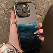 Phone Case For iPhone 16E Cases For iPhone 16 14 13 11 12 Pro Max 7 8 16 Plus XR XS X SE2 New Colorful Mountain View Print Cover For iPhone 15Pro Max beige
