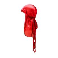 Šilkinis Durag Vaikams Berniukams Suaugusiems Ilga Uodega Pirato Kepurė Hip Hop Bandana Doo Rag Iš anksto surištas galvos apdangalas Bangų Kepurė 16 black