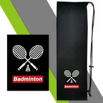 Badmintono raketės dėklas Maišelis Minkštas laikymo maišelis Dėklas Kišenė su raišteliu Nešiojamas Teniso raketės apsauga B black