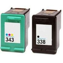 338 343 XL Cartouches d'encre Remanufacturées pour HP 338XL pour HP Photosmart B8330 B8350 2605 2610 2710 Deskjet 460 5740 6520