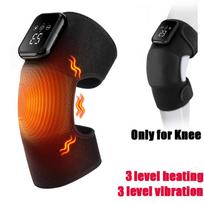 Eletric Heating Knee Massage Device Vibration Knee Pads for Shoulder Elbow Joint Warm Massage Thermal Knee Pad Blood Circulation SingleType D black