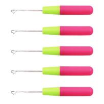 5pcs/set Metal Crochet Hook Needle Knitting Micro Hook Needle  Jumbo Braiding 5pcs/set yellow