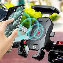 QC 3.0 USB Greitas Belaidis Įkroviklis 360° Horizontalus Sukimas Motociklui Motoroleriui blue
