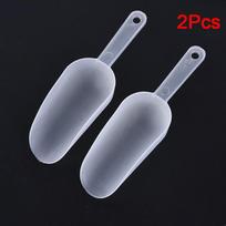2/5 vnt. Daugiafunkcis plastikinis miltų šaukštas ledo matavimo kaušelis kepimo virtuvėje 2Pcs white