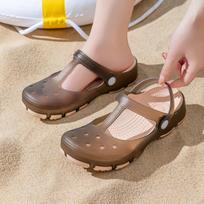 Madingi moteriški vasariniai sandalai – neslystantys minkšto pado paplūdimio ir lauko batai 36 beige