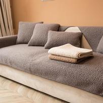Šiaurietiškas minimalistinis avikailio sofos užvalkalas - Neslystantis, pliušinis, universalus, sutirštintas keturių sezonų 45x45 cm Pillow Core brown