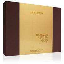 Al Haramain Amber Oud Gold Edition rinkinys unisex (EDP, 75 ml + EDP, 30 ml + kūno dulksna, 200 ml)