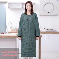 Knee-Length Long-Sleeve Kitchen Apron - Cooking Protective Clothing for Women & Men (2023) gray