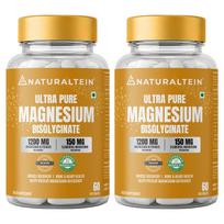Naturaltein Magnesium Glycinate 1200mg (150mg Elemental) | Chelated High Absorption Magnesium Supports Sleep Quality & Muscle Relaxation | Glyph