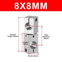 Optinės ašies kampas Fiksuotas Kryžminis Fiksuotas Spaustukas Kardanas 360 Laipsnių Sukimasis Reguliuojamas Plieninio Vamzdžio Jungtis 12MMx12MM white