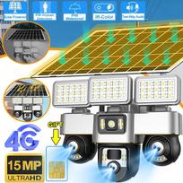 V380 PRO 4G SIM kortelės kamera su saulės baterija Lauko prožektorius Triguba PTZ kameros stebėjimo saugumo apsauga CCTV vaizdo kamera V380 Pro 4G Camera