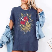 Hollow Knight Silksong Shirt Indie Game Gothic Clothing Graphic Short Sleeve Shirt Unisex Unisex Women AllSeason S gray