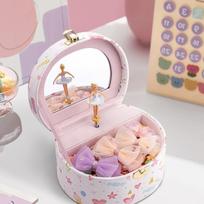 Jewelry Box Organizer Music Storage Case for Girls Birthday Graduation Gift Cute Decorative Keepsake Container for Rings Earring white