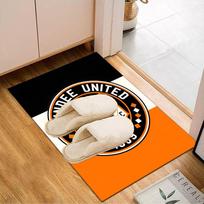 Dundee United Crest Printed Office Carpet Chair Cushion  Entryway Rug, Rugs for Living Room, Bedroom Christmas gifts 40cmx60cm
