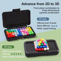 3D Puzzle Board Game - 200 Challenges for Kids, Brain Teaser Gifts for Boys Girls, Educational STEM Learning Toys black