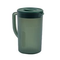 Plastic Pitcher with Lid Large Capacity High Temperature Resistant Cold Water Jug for Juice Tea Dark Green gray