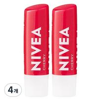 Nivea Lip Care Lip Balm Cherry Shine 4.8g 4 pcs red