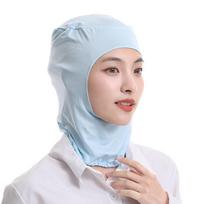 Neck Protector Dust Proof Cap Elastic Workshop Cap New Work Hat  Food Factory Light Blue gray