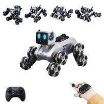 Dog-Shaped Robot Toy, RC Car with Hand Control, 360° Rotation, Stunts, All-Terrain Driving, Gesture Control, Wrist-Mounted Remote Control, gray