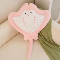 Cute And Charming Manta Ray Plush Playthings Japanese Ray Doll Throw Pillow Gentle Stuffed Fish Toy Sofa Cushion Sleeping Pillows Present 50cm rožinė