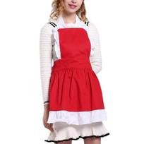 Women Kitchen Aprons Waitress Apron Retro Apron Cooking Aprons Ruffle Apron Maid Apron for Cooking Coffee Shop red