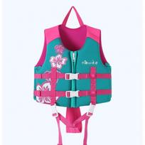 Kids Neoprene Buoyancy Vest Swimming Snorkeling Rafting Water Sports Safety Gear Floral Blue - L/XL blue