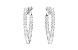 Swarovski Matrix širdelės formos auskarai 5647591 Silver|F white