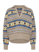 Polo Ralph Lauren - Fair Isle Wool-Blend Polo-Collar Sweater - Megztinis - Smėlio