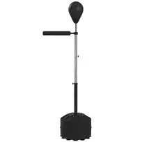 Bokso kriaušė su refleksų strypu, reguliuojamas aukštis 160–205 cm, pripildomas pagrindas, su pompa, juoda