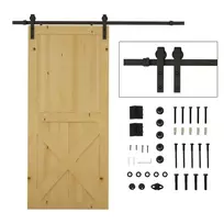 Stumdomų durų furnitūros rinkinys 200 cm, stumdomų durų sistema, juoda