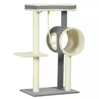 Draskyklė 104cm su kamuoliuku ir 2 guoliavietėmis, katėms iki 5kg, pilkas