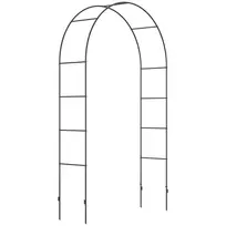 Metalinė sodo arka vijokliniams augalams, juoda 140x40x240cm