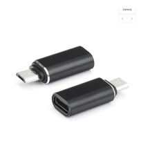 Adapteris C tipo (lizdas) į Micro USB (kištukas), juodas