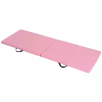 Treniruočių kilimėlis, sulankstomas, su rankenomis, skirtas jogai, MMA, fitnesui, pilatesui, sintetinis užvalkalas, 180 x 60 x 5 cm, rožinis