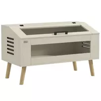 PawHut terariumas ropliams, 140 l roplių šėrimo dėžė su grūdinto stiklo langais, dangčiu, kojomis, roplių veisimo dėžė varliagyviams, vorams, ąžuolo spalvos, 100 x 50 x 60 cm
