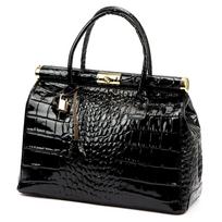 Luka 26-002 CROCO juoda odinė rankinė