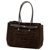 Camilla PREMIUM 10.004 CROCO tamsiai ruda odinė rankinė