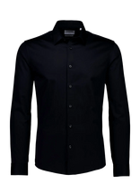 Lindbergh - Plain Sateen Superflex L/S - Verslo marškiniai - Juoda
